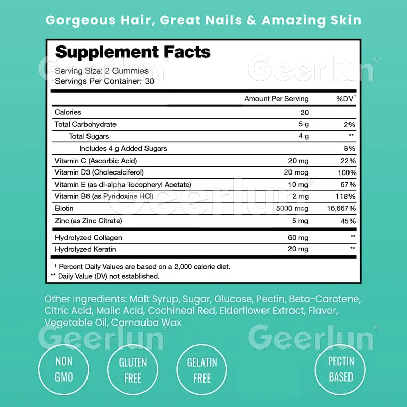 biotin gummies for healthy skin nail hair vitamins supplements (5)