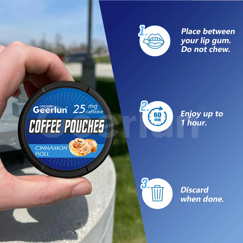 How to use Geerlun coffee pouches place between lip and gum enjoy 1 hour disposable oral caffeine pouch.jpg