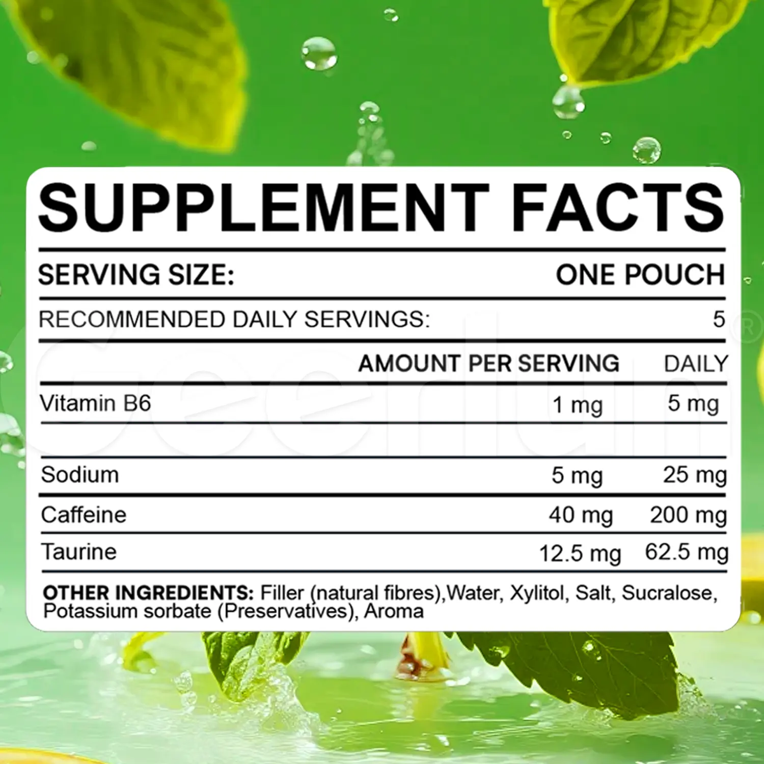 Private label sugar free pouches