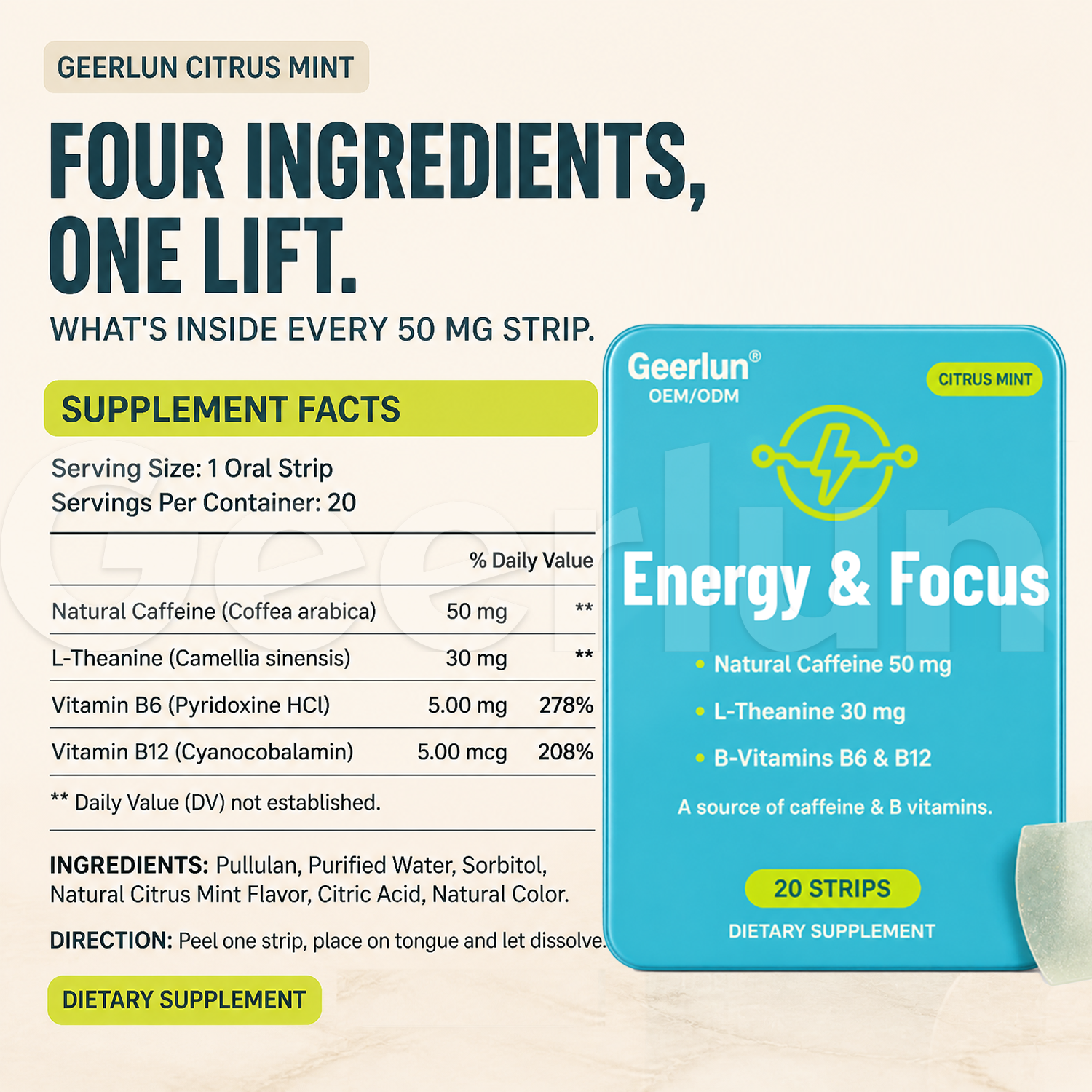private label focus energy strips