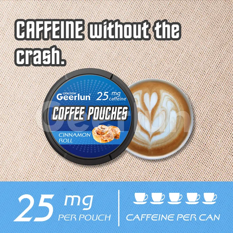 Caffeine without the crash coffee pouches 25mg per pouch 5 pouches per can OEM energy pouches.jpg