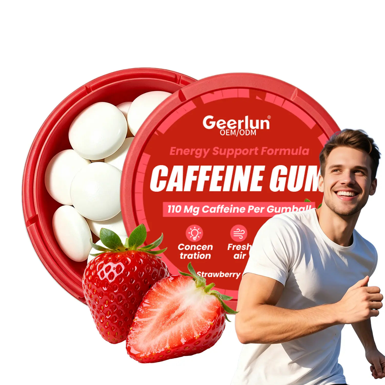 OEM L-Theanine Energy Chewing Gum Customize