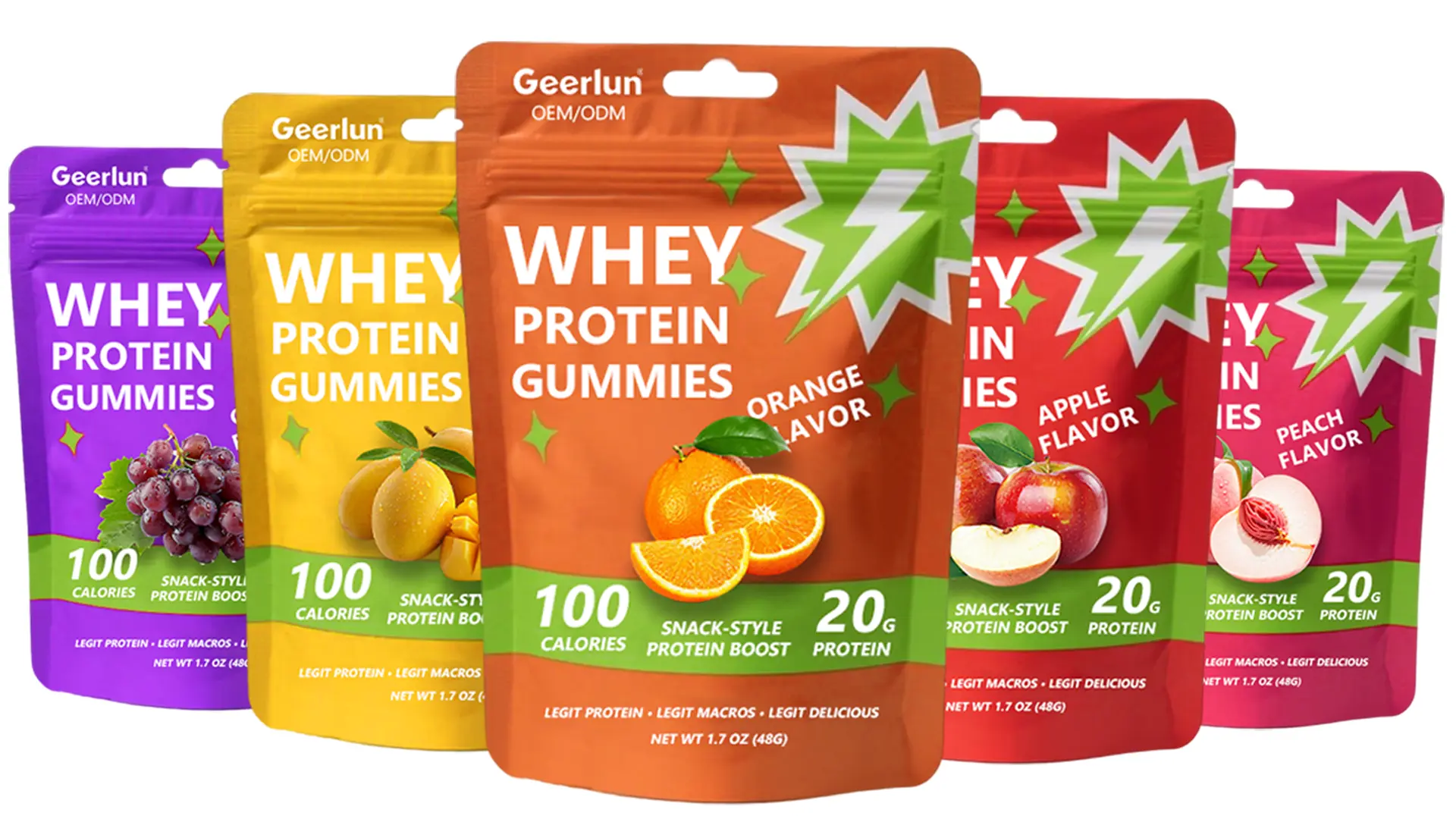 A variety of whey protein gummies flavors are available.