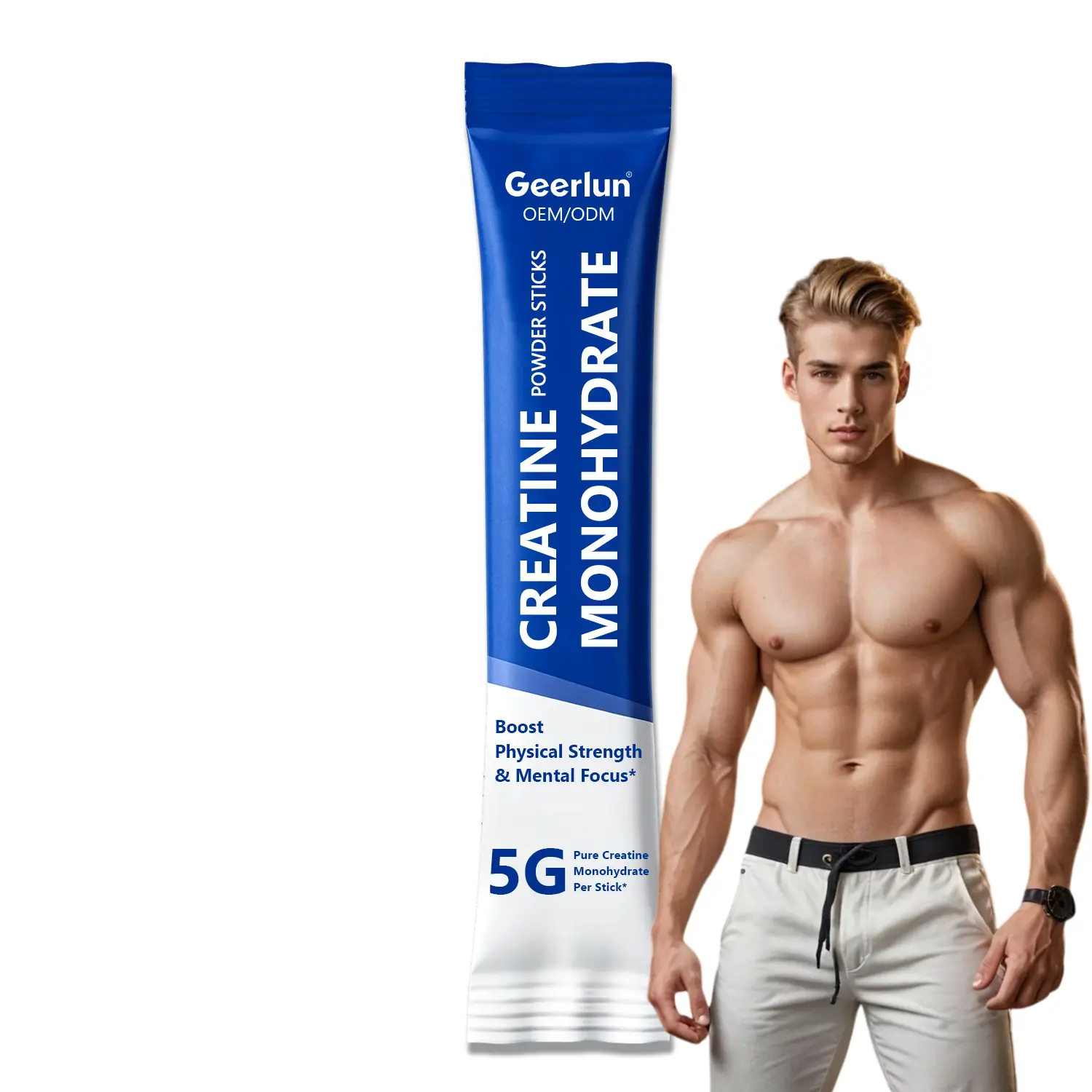 Creatine monohydrate powder sticks with white powder on wooden spoon, boost cellular energy generation elevate strength explosive power reduce workout fatigue, pure creatine supplement..png