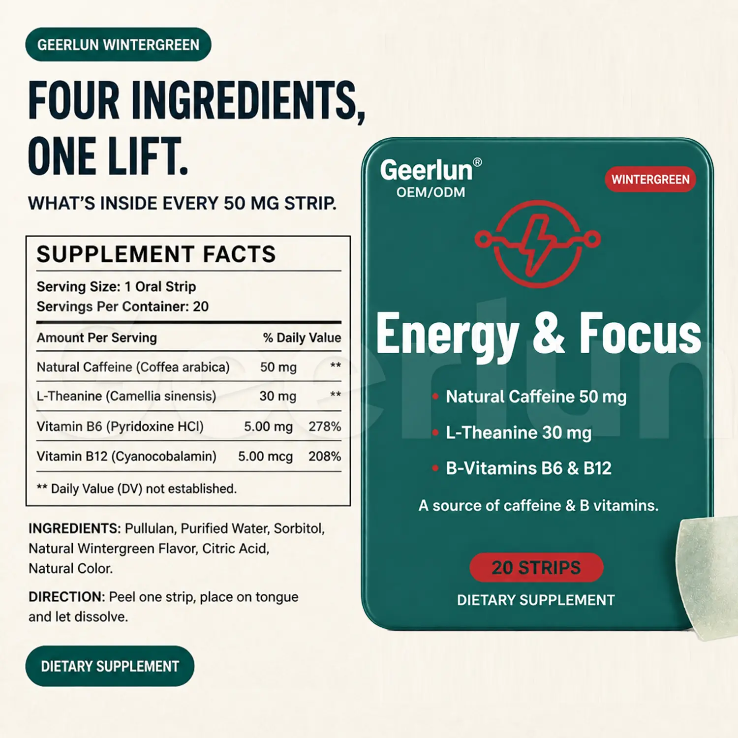 wholesale caffeine energy oral strips